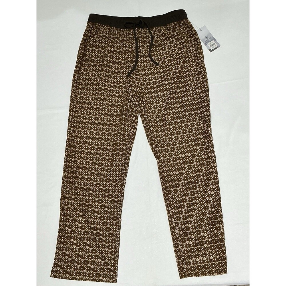 Rainforest Flannel Pajama Pants Mens Medium Brown Boho Cozy Loungewear NWT